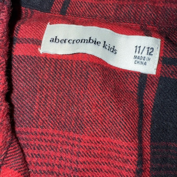 Abercrombie Kids Red and Black Plaid Button Down Shirt - Picture 6 of 6